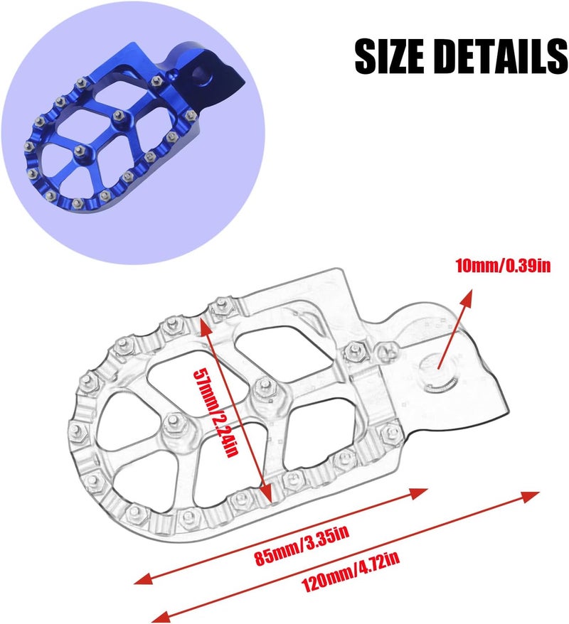 Adsspro Motorcycle CNC Foot Pegs Rests Footpegs For YZ65 18-21 YZ85 02-21 YZ125 97-21 YZ250 98-21 YZ250F 01-21 YZ426F 00-02 YZ450F 03-21 YZ125X 17-21 YZ250X 16-21 Dirt Pit Bike - Image 3